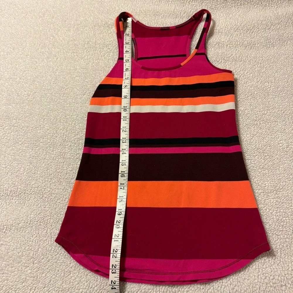 Lululemon Refresh Racer Tank Top Luon Light Blossom Stripe Bumble Berry Ghost